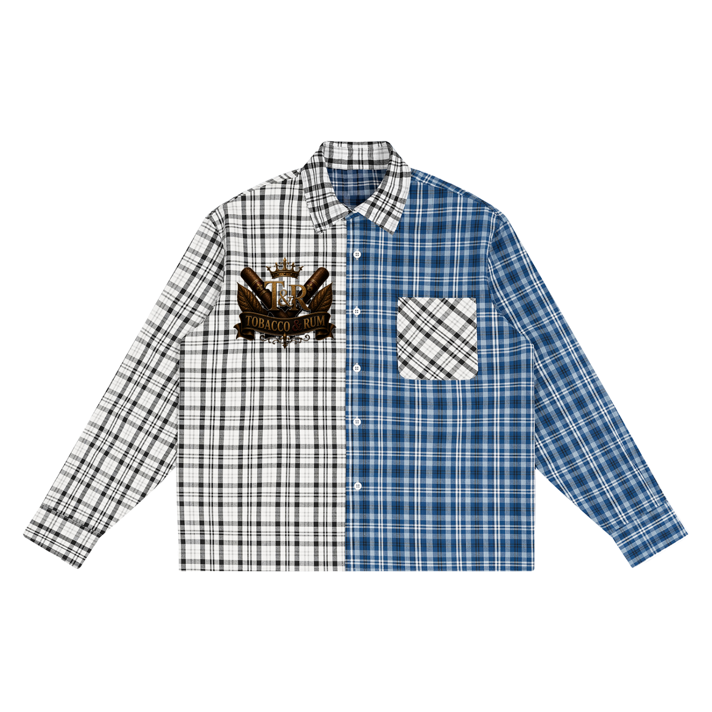 Unisex Oversized Plaid Color Block Shirt