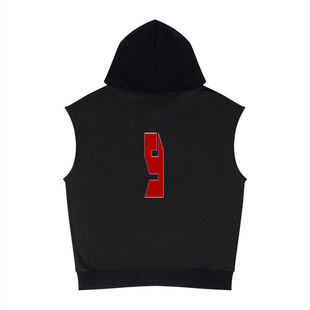 Unisex Panel Mesh Sleeveless Hoodie