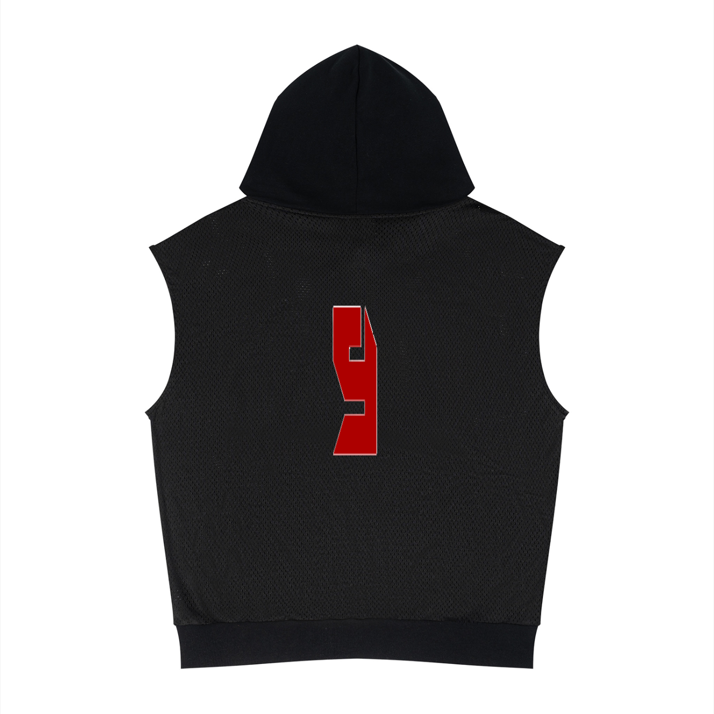 Unisex Panel Mesh Sleeveless Hoodie