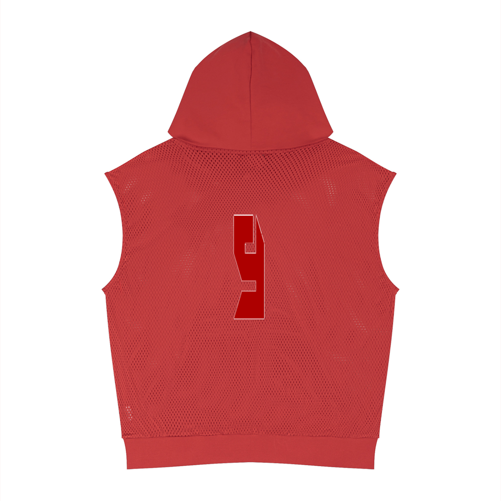 Unisex Panel Mesh Sleeveless Hoodie