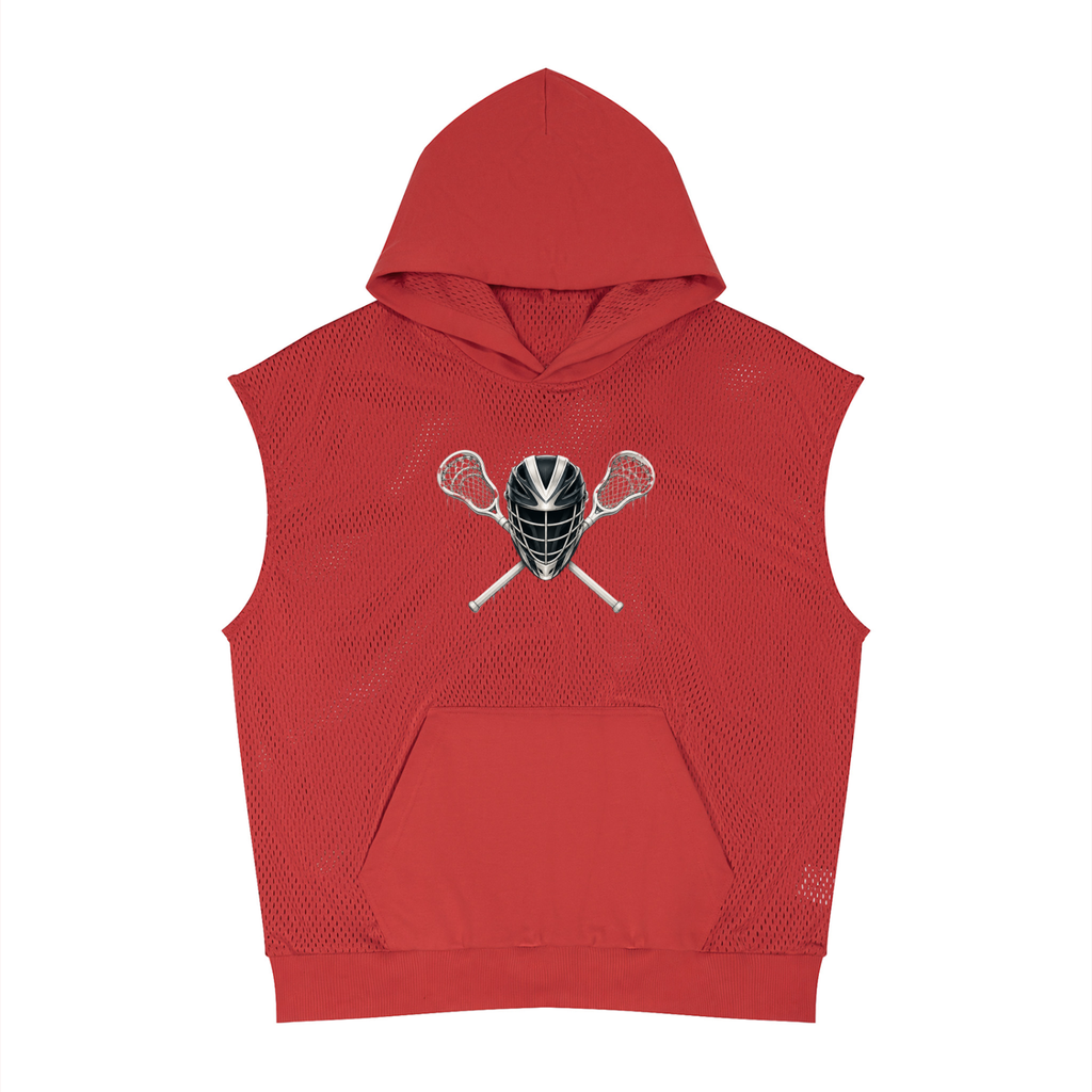 Unisex Panel Mesh Sleeveless Hoodie