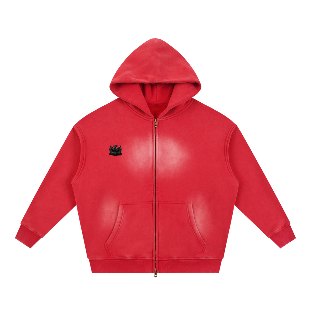 Sunfade Two-way Zipper Boxy Fleece Hoodie