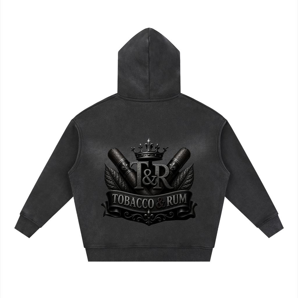 Sunfade Two-way Zipper Boxy Fleece Hoodie