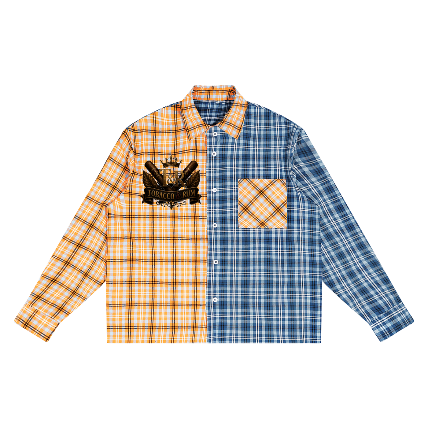 Unisex Oversized Plaid Color Block Shirt