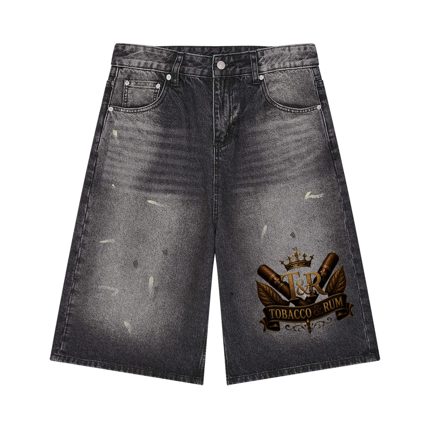 Men’s Vintage Wash Wide Leg Denim Shorts