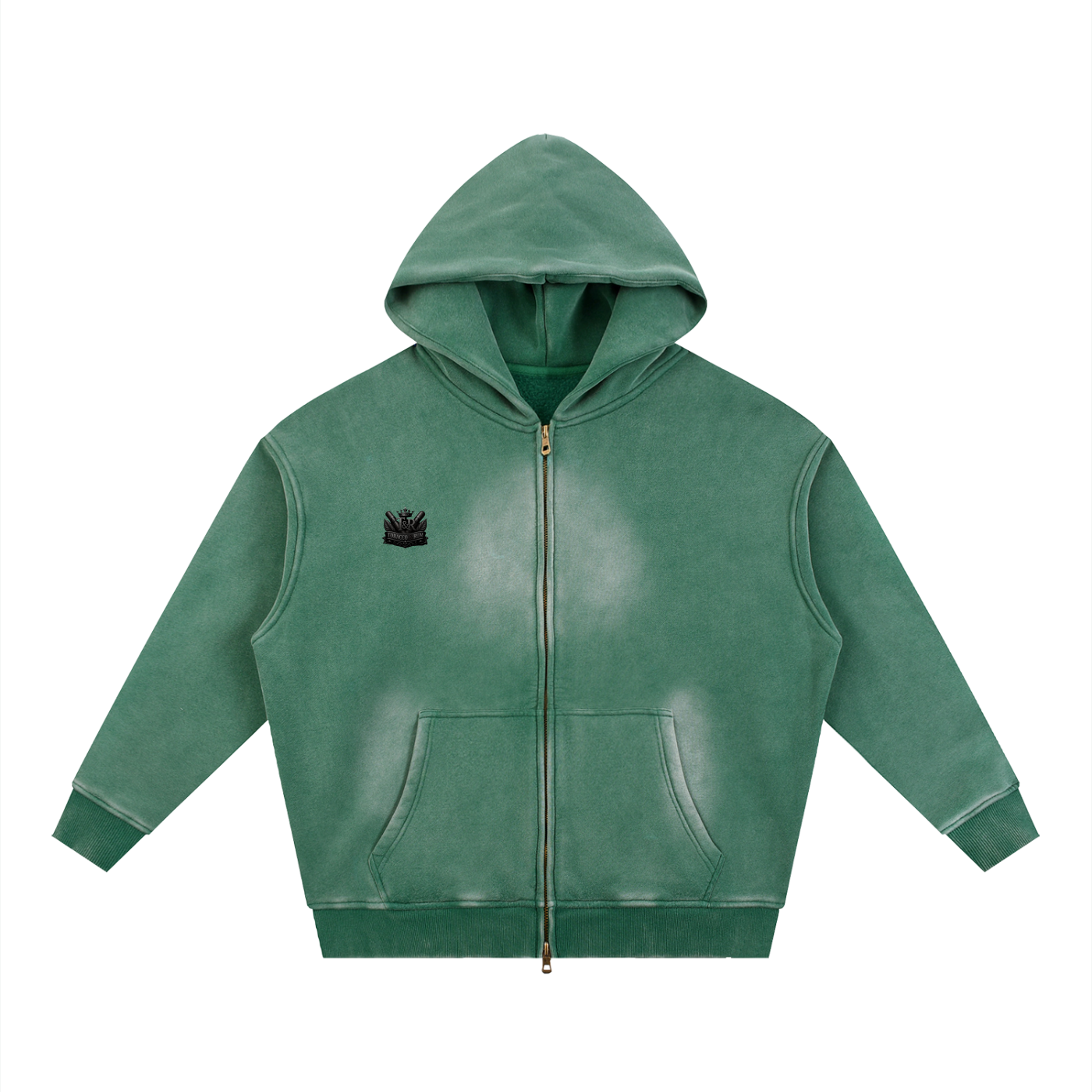 Sunfade Two-way Zipper Boxy Fleece Hoodie