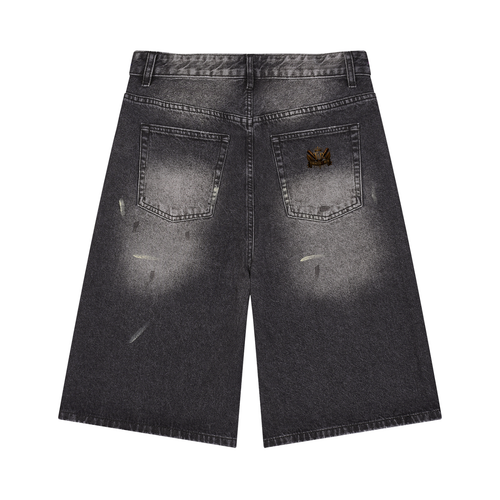 Men’s Vintage Wash Wide Leg Denim Shorts