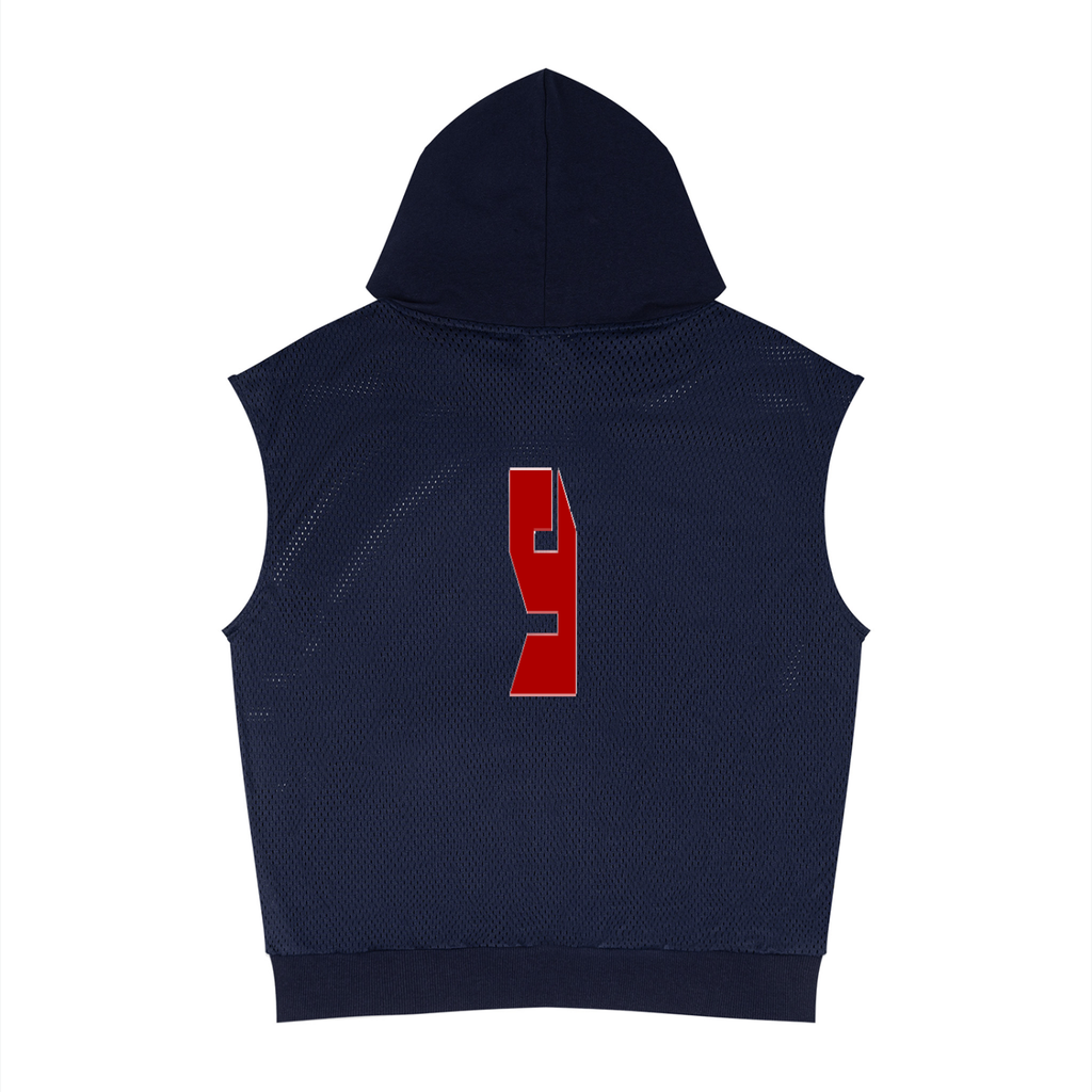 Unisex Panel Mesh Sleeveless Hoodie